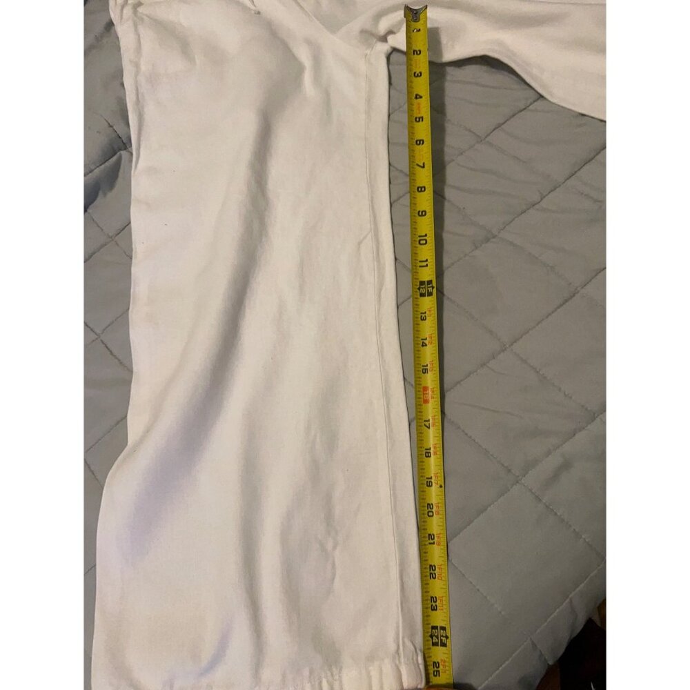 New Look White LINEN and VISCOSE Blend Wide Leg Pants Size US 4 UK 8 Elastic Wai - Picture 5 of 10